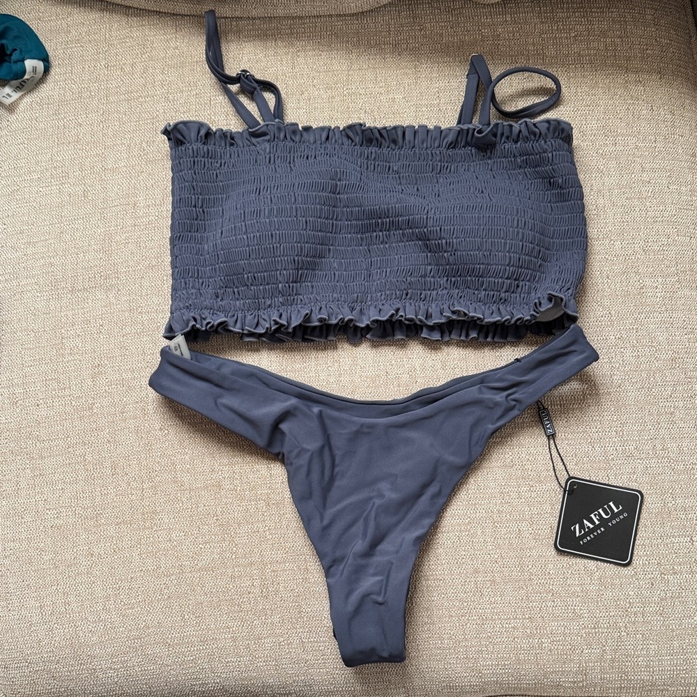 Zaful Charcoal Bikini Set